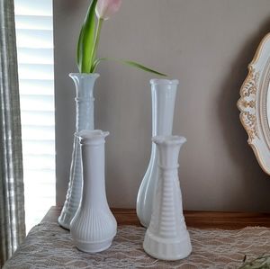 Milk glass vintage flower vase